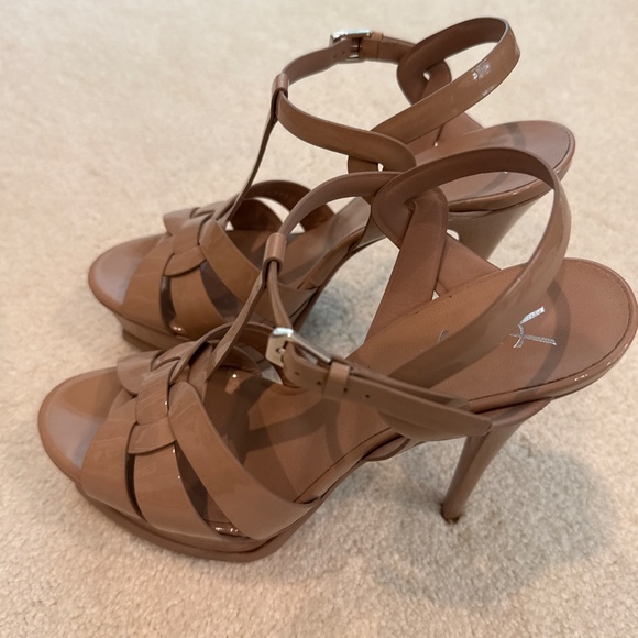 Yves Saint Laurent Tan Strappy Heels - Picture 3 of 6